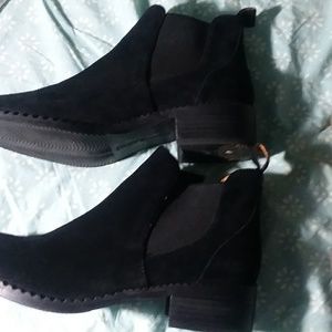 Black suede boots
